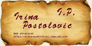 Irina Postolović vizit kartica